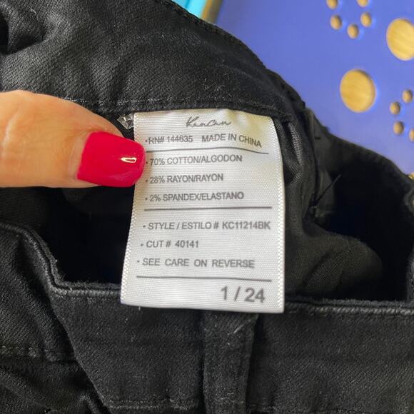 KanCan blue jeans black in color women's size 24 waist or size 0 skinny jeans - Picture 7 of 14